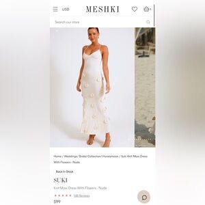 Meshki SUKI
Knit Maxi Dress With Flowers - Nude